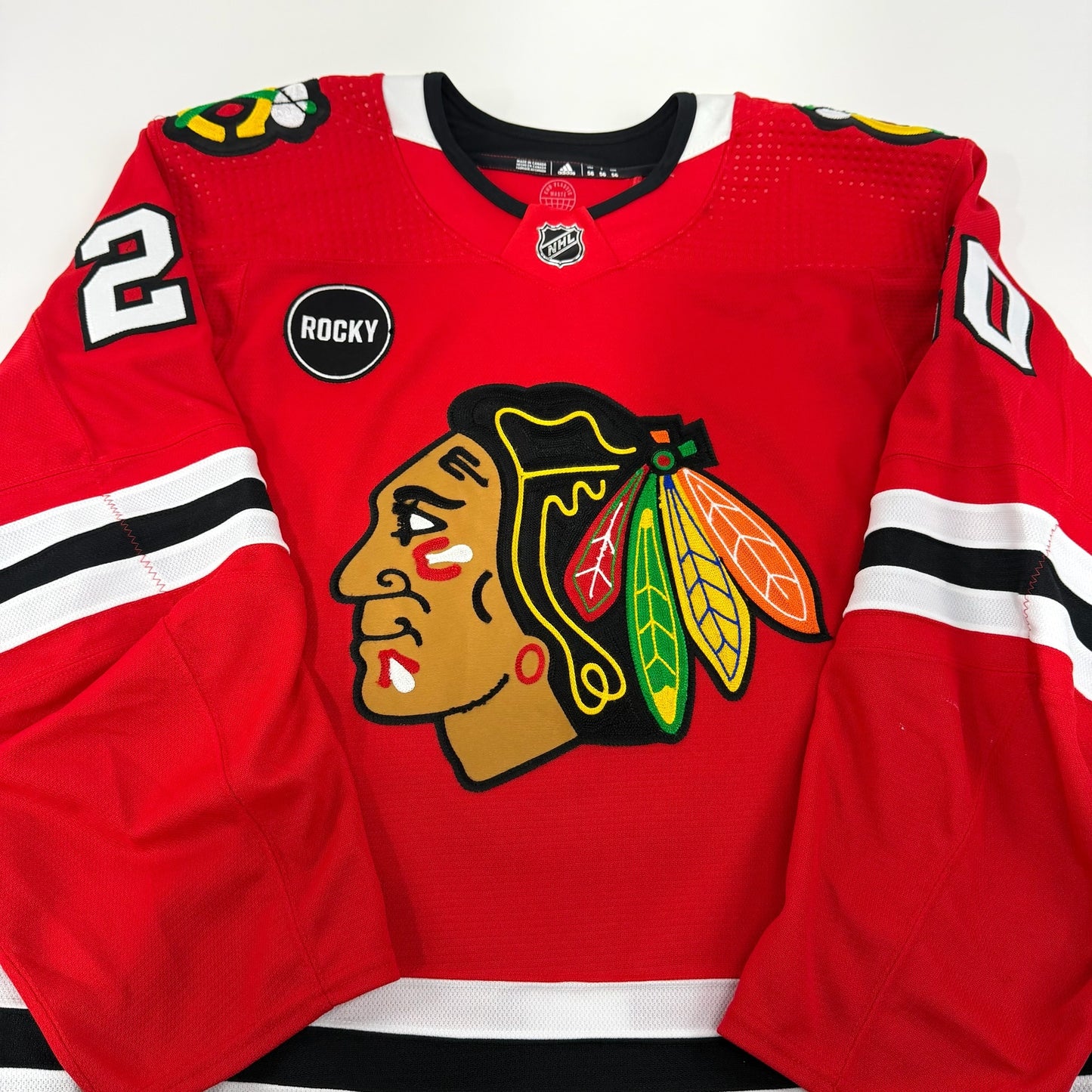 Rem Pitlick #20 Home Chicago Blackhawks Game Worn Jersey 2023-2024, Set 1 | Size 56 | 4704-25562