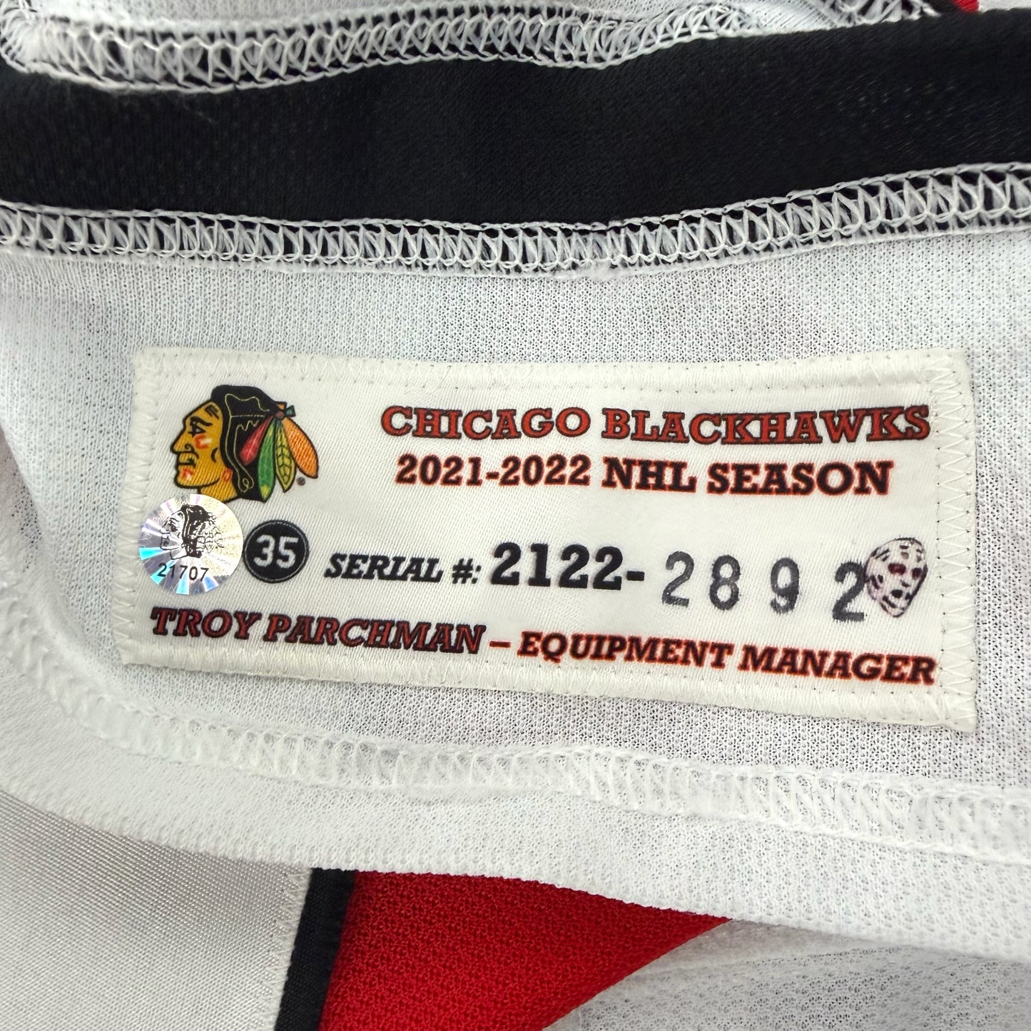 Brett Connolly #20 Home Chicago Blackhawks Team Issued Jersey 2021-2022, Set 1 | Size 56 | 2892-21707