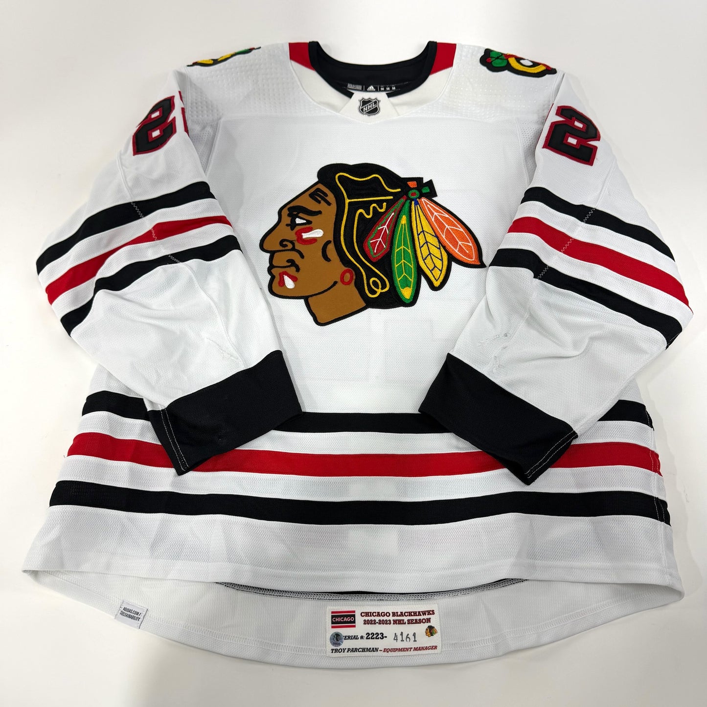 Nikita Zaitsev #22 Away Chicago Blackhawks Game Worn Jersey 2022-2023, Set 1 | Size 56 | 4161-25534