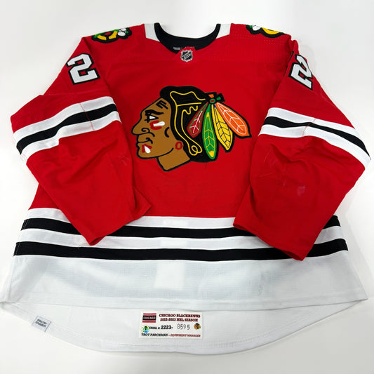 Nikita Zaitsev #22 Home Chicago Blackhawks Game Worn Jersey 2022-2023, Set 1 | Size 56 | 8595-25489