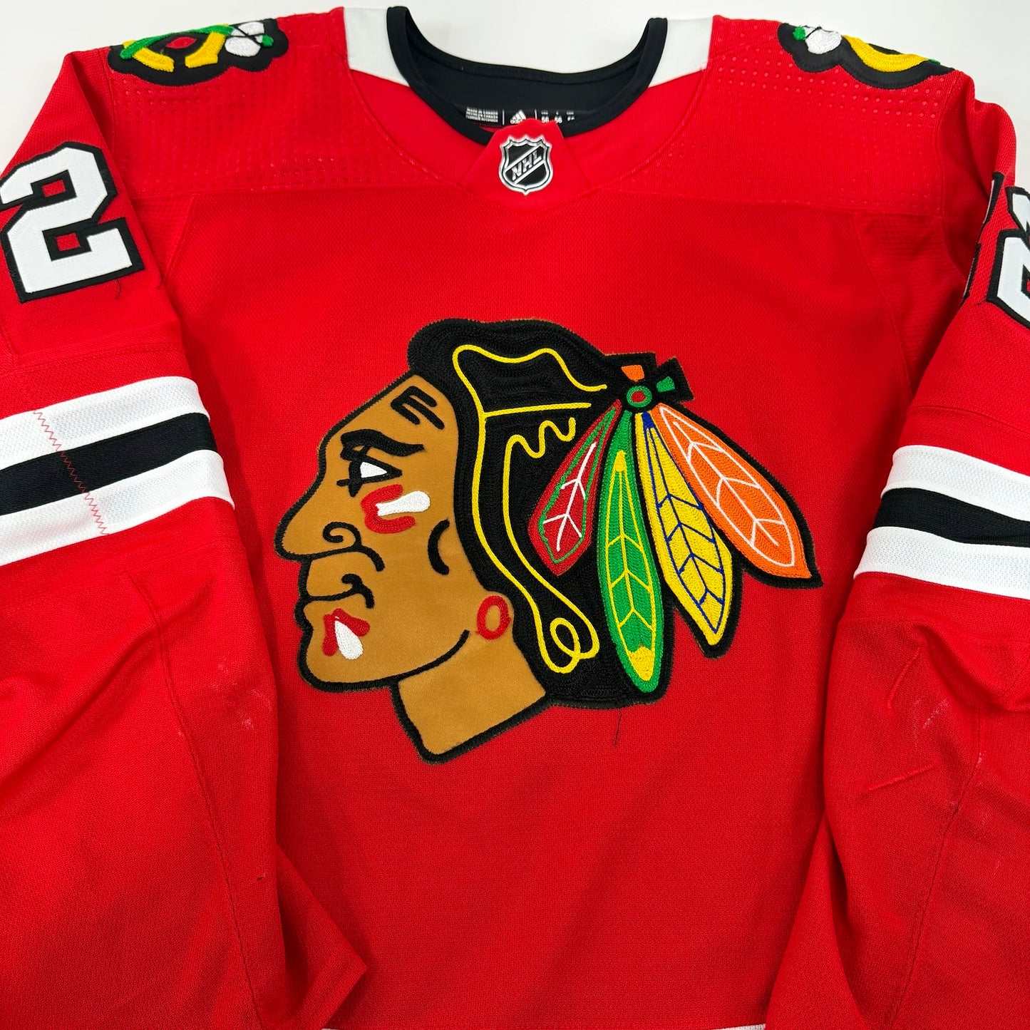 Nikita Zaitsev #22 Home Chicago Blackhawks Game Worn Jersey 2022-2023, Set 1 | Size 56 | 8595-25489