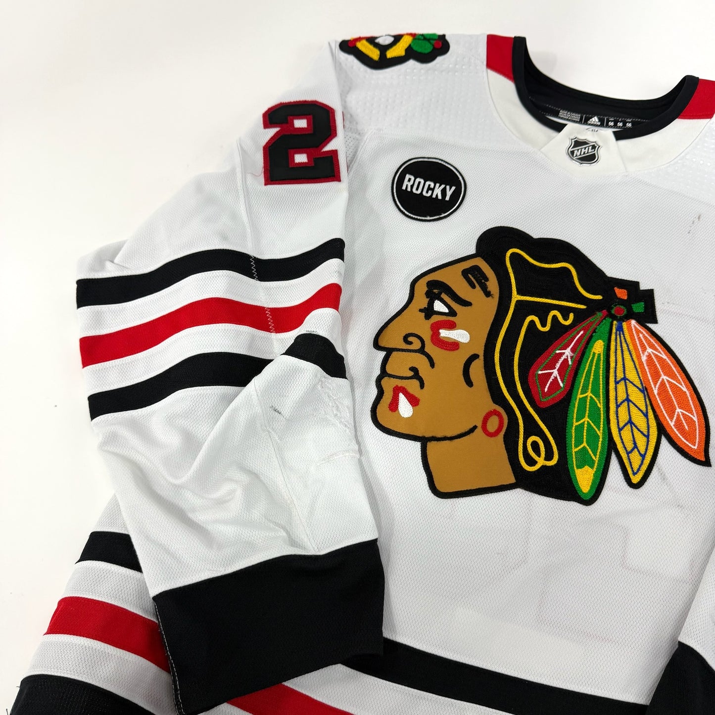 Philipp Kurashev #23 Away Chicago Blackhawks Game Worn Jersey 2023-2024, Set 2 | Size 56 | 1119-25580