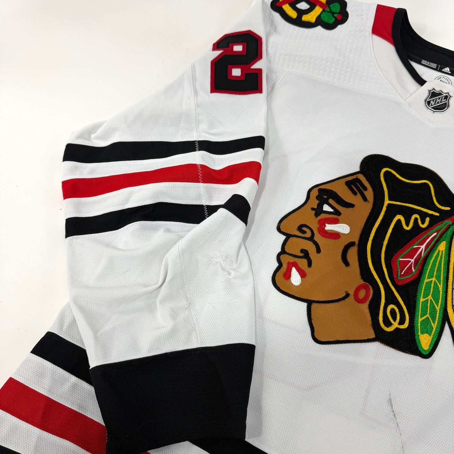 Philipp Kurashev #23 Away Chicago Blackhawks Game Worn Jersey 2022-2023, Set 2 | Size 56 | 2260-25525