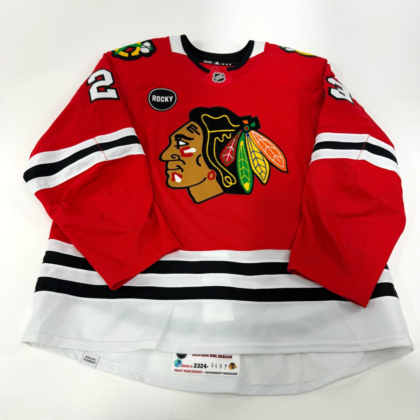 Philipp Kurashev #23 Home Chicago Blackhawks Game Worn Jersey 2023-2024, Set 2 | Size 56 | 9487-25570