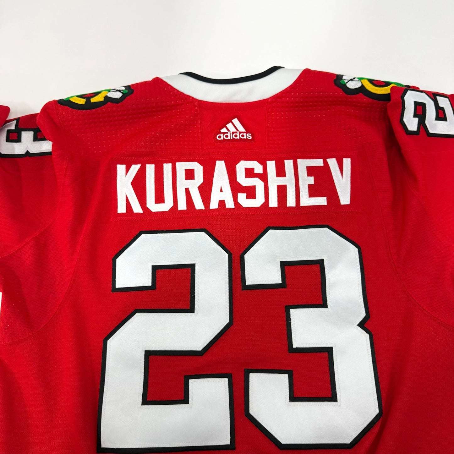 Philipp Kurashev #23 Home Chicago Blackhawks Game Worn Jersey 2023-2024, Set 2 | Size 56 | 9487-25570