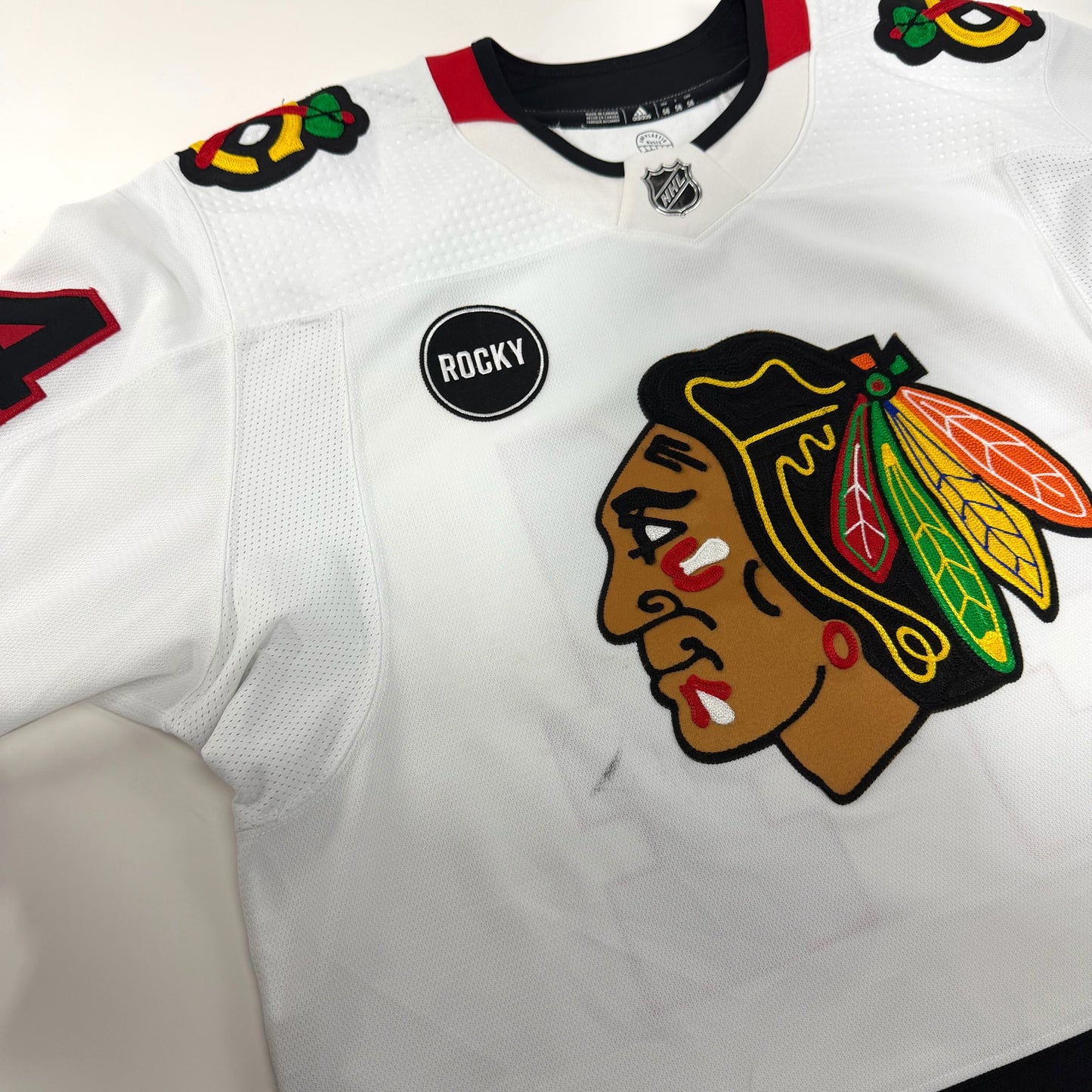 Jaycob Megna #24 Away Chicago Blackhawks Game Worn Jersey 2023-2024, Set 2 | Size 58 | 1292-23757