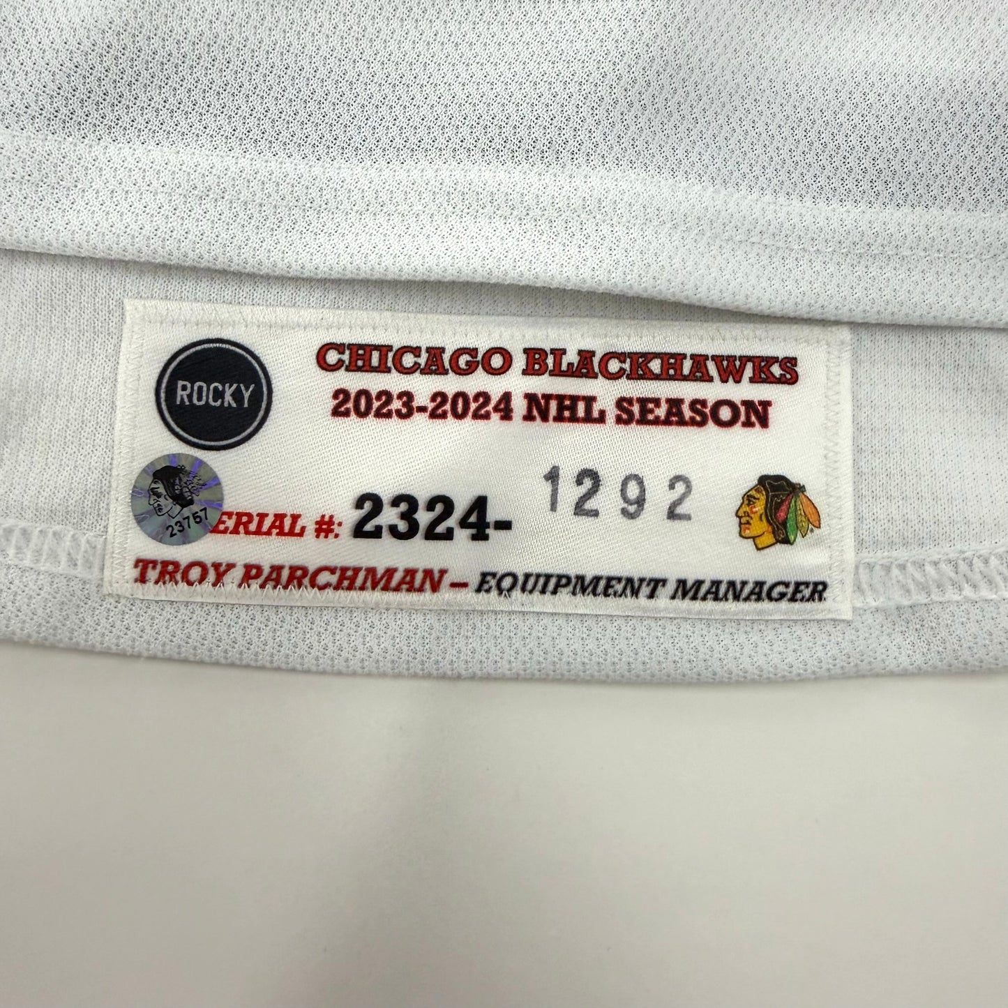 Jaycob Megna #24 Away Chicago Blackhawks Game Worn Jersey 2023-2024, Set 2 | Size 58 | 1292-23757