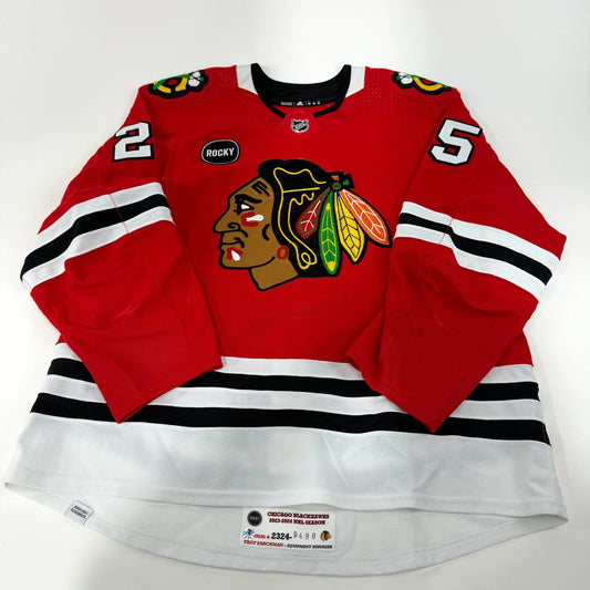 Jarred Tinordi #25 Home Chicago Blackhawks Game Worn Jersey 2023-2024, Set 2 | Size 58 | 9488-25566