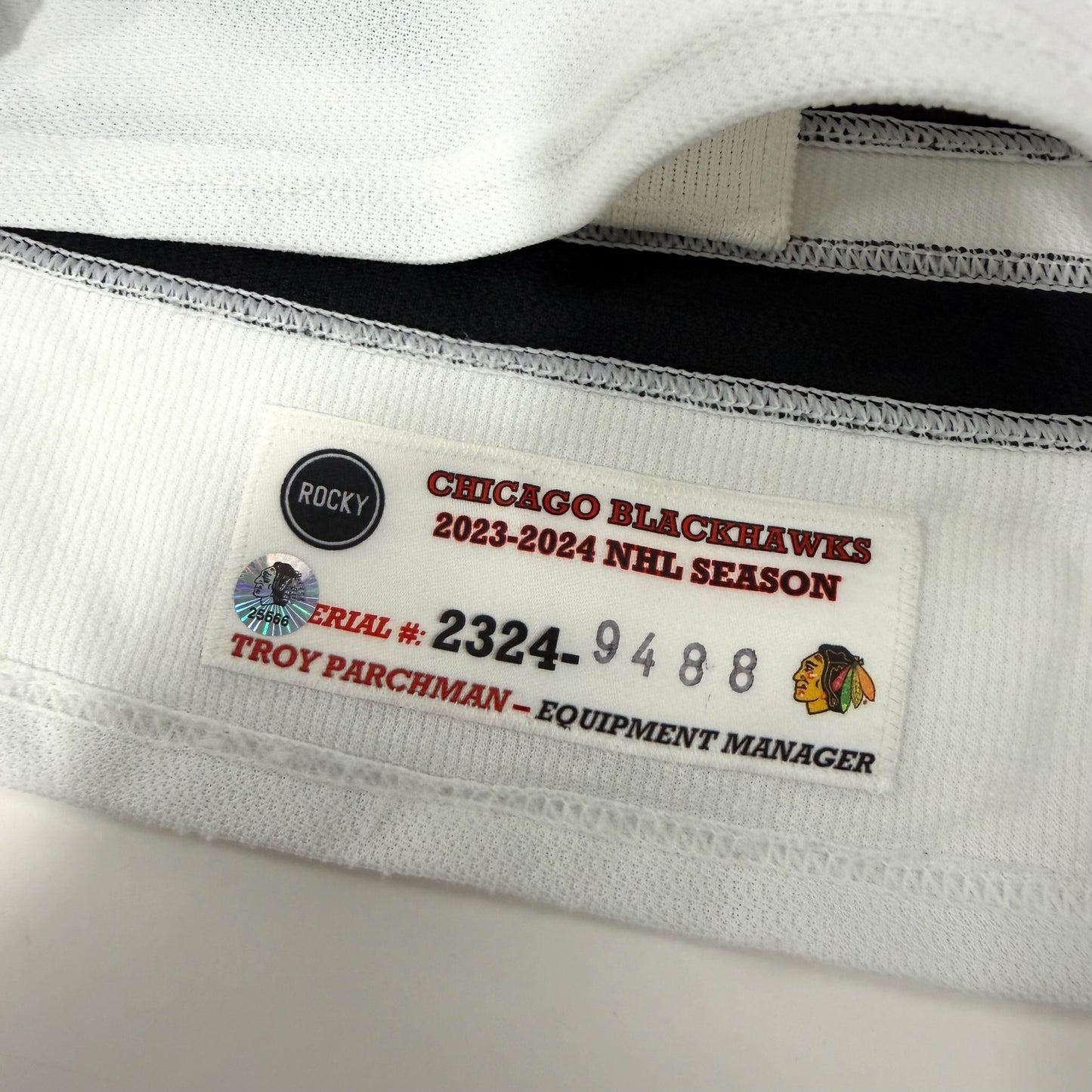 Jarred Tinordi #25 Home Chicago Blackhawks Game Worn Jersey 2023-2024, Set 2 | Size 58 | 9488-25566