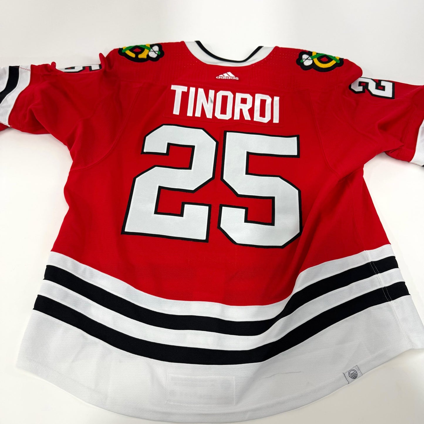 Jarred Tinordi #25 Home Chicago Blackhawks Game Worn Jersey 2023-2024, Set 2 | Size 58 | 9488-25566