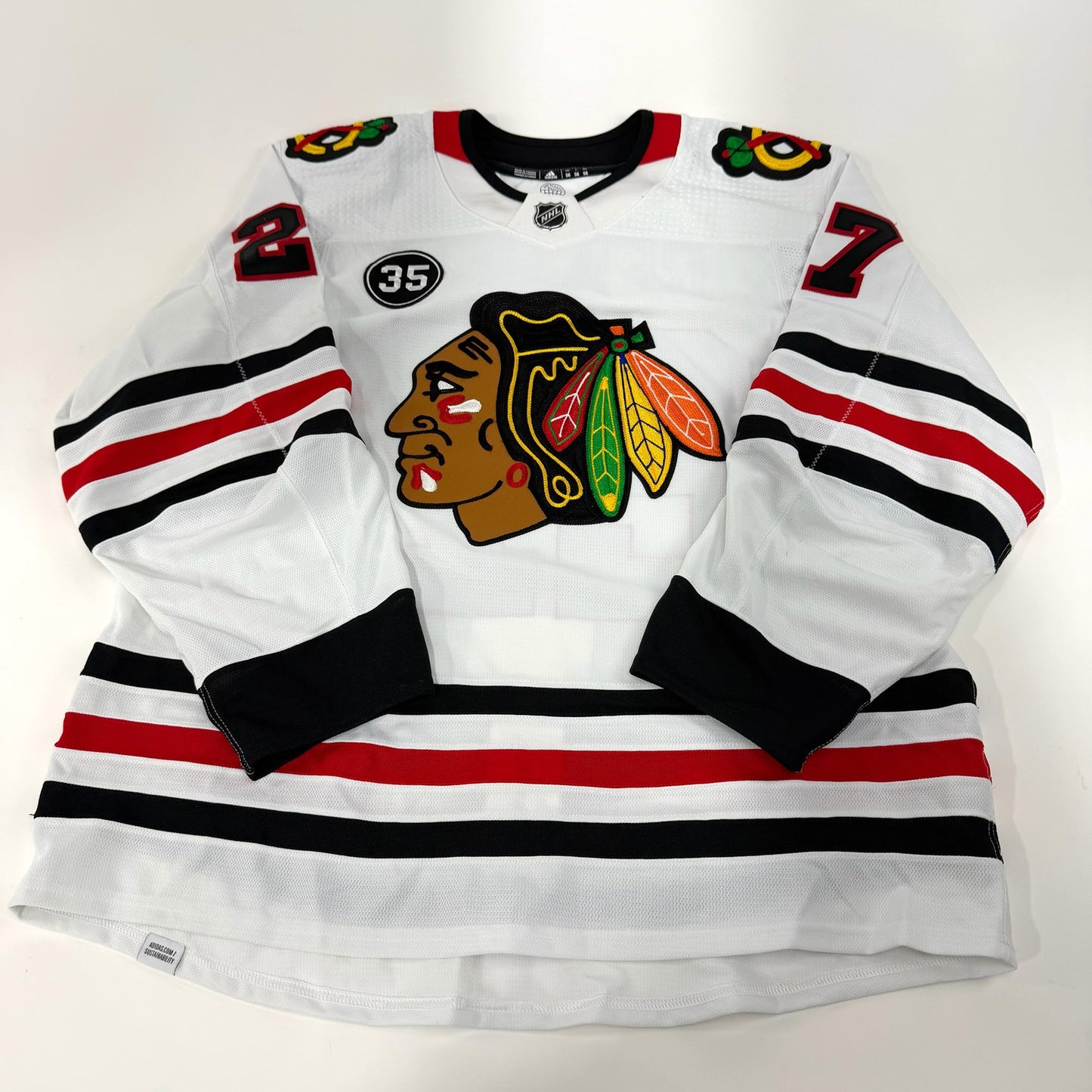 Lukas Reichel #27 Away Chicago Blackhawks Team Issued Jersey 2021-2022 | Size 56 | 25662