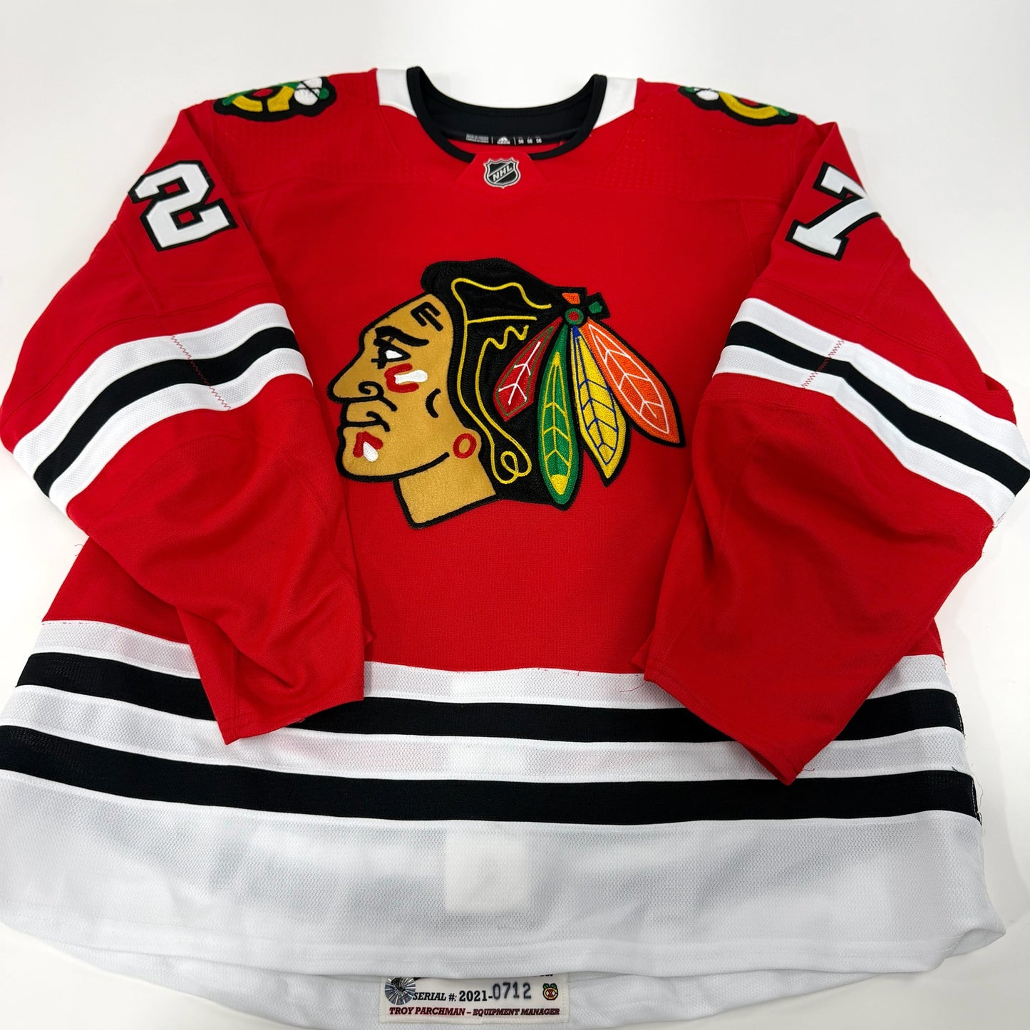 Adam Boqvist #27 Home Chicago Blackhawks Team Issued Jersey 2020-2021, Set 1 | Size 56 | 712-7395