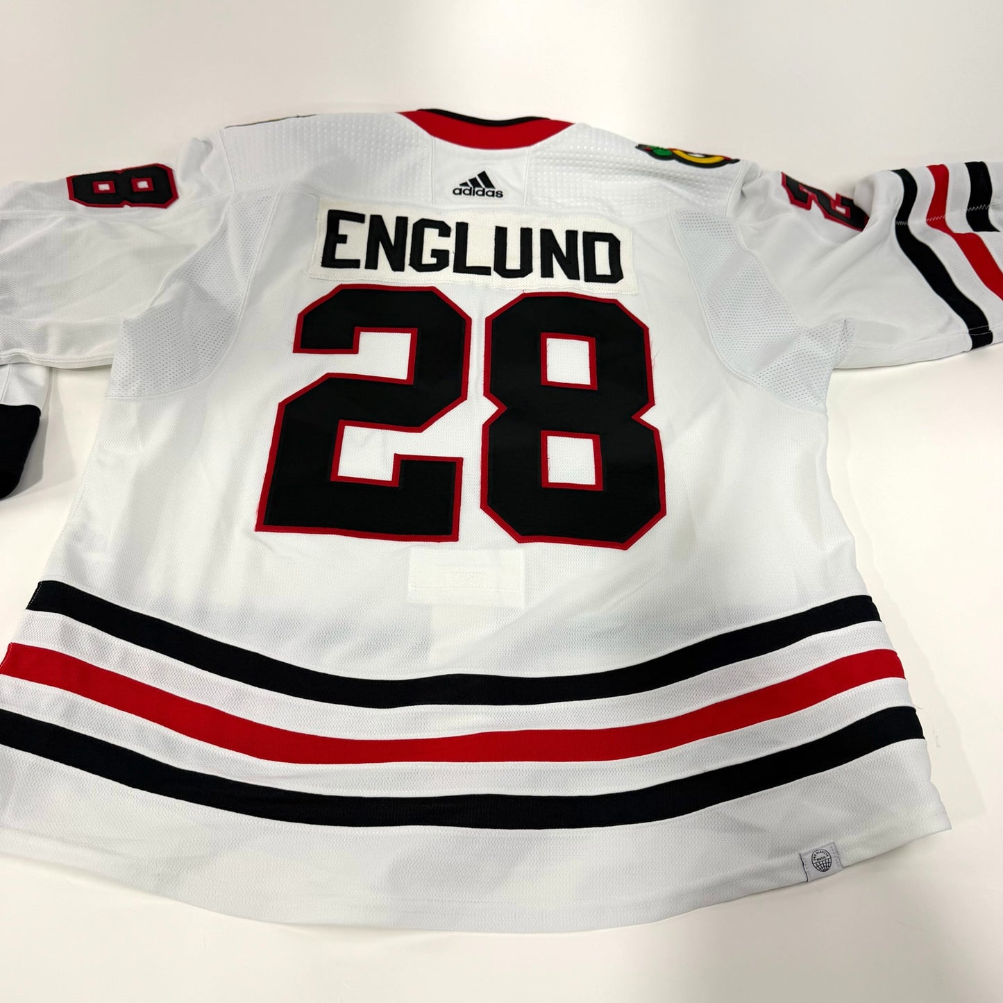 Andreas Englund #28 Away Chicago Blackhawks Team Issued Jersey 2022-2023, Set 1 | Size 58 | 25527