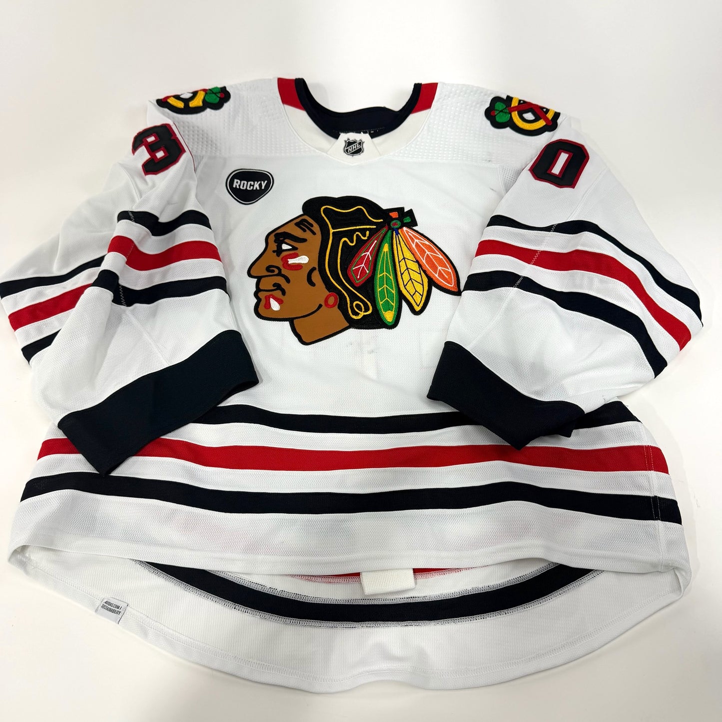 Jaxson Stauber #30 Away Chicago Blackhawks Game Worn Jersey 2023-2024, Set 22/23 - 1 | Size 58| 25588