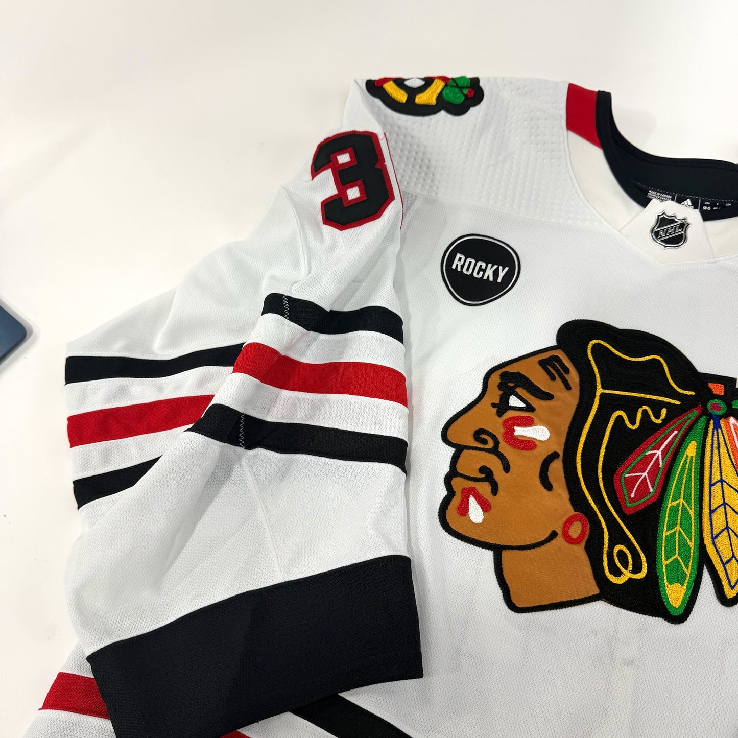 Jaxson Stauber #30 Away Chicago Blackhawks Game Worn Jersey 2023-2024, Set 22/23 - 1 | Size 58| 25588