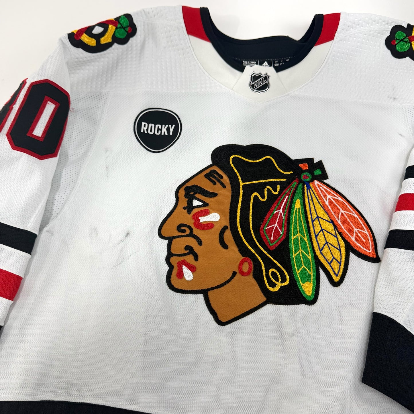 Jaxson Stauber #30 Away Chicago Blackhawks Game Worn Jersey 2023-2024, Set 22/23 - 1 | Size 58| 25588