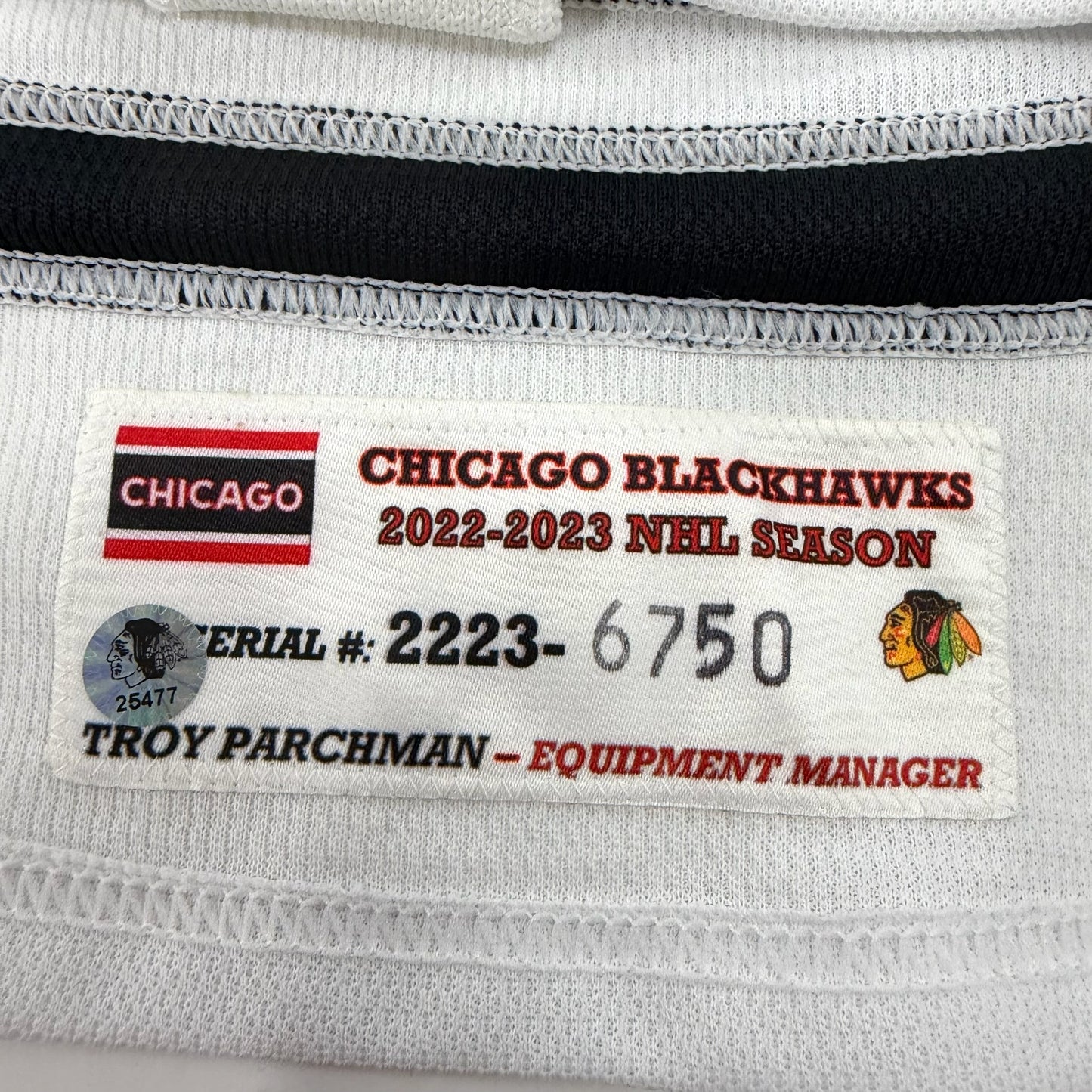 Alex Stalock #32 Home Chicago Blackhawks Game Worn Jersey 2022-2023, Set 3 | Size 58G | 6750-25477