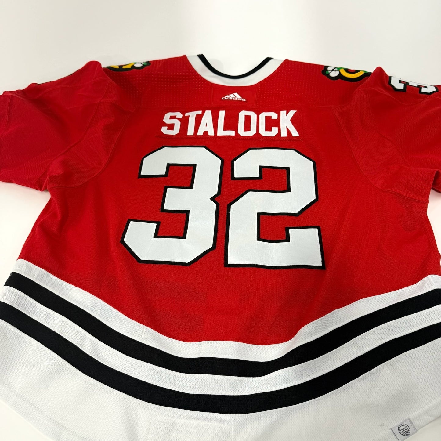 Alex Stalock #32 Home Chicago Blackhawks Game Worn Jersey 2022-2023, Set 3 | Size 58G | 6750-25477