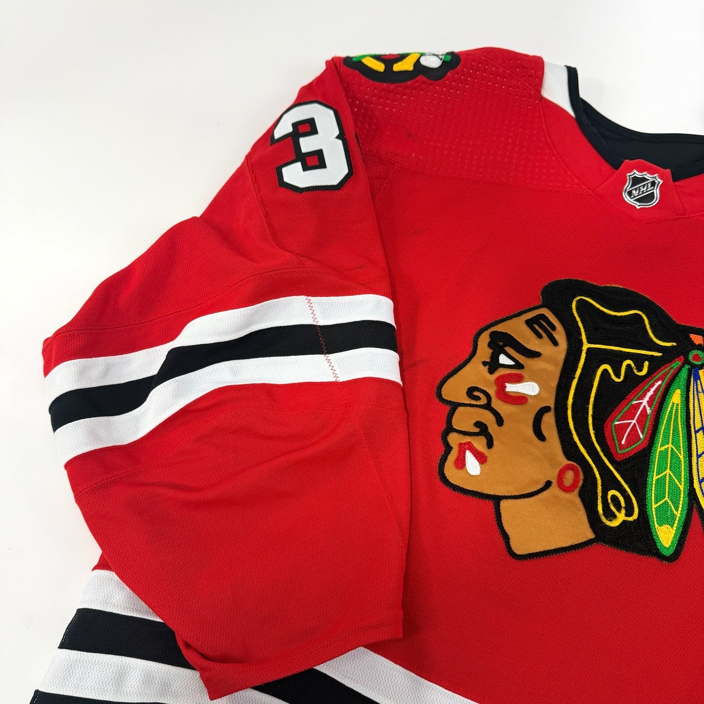 Petr Mrazek #34 Home Chicago Blackhawks Game Worn Jersey 2022-2023, Set 2 | Size 58G | 6810-25492