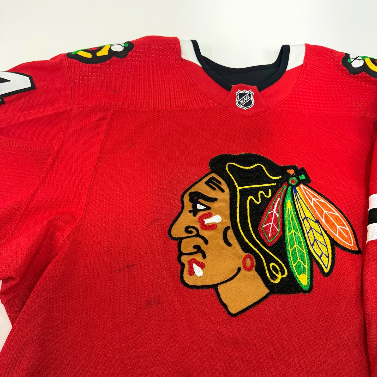 Petr Mrazek #34 Home Chicago Blackhawks Game Worn Jersey 2022-2023, Set 2 | Size 58G | 6810-25492