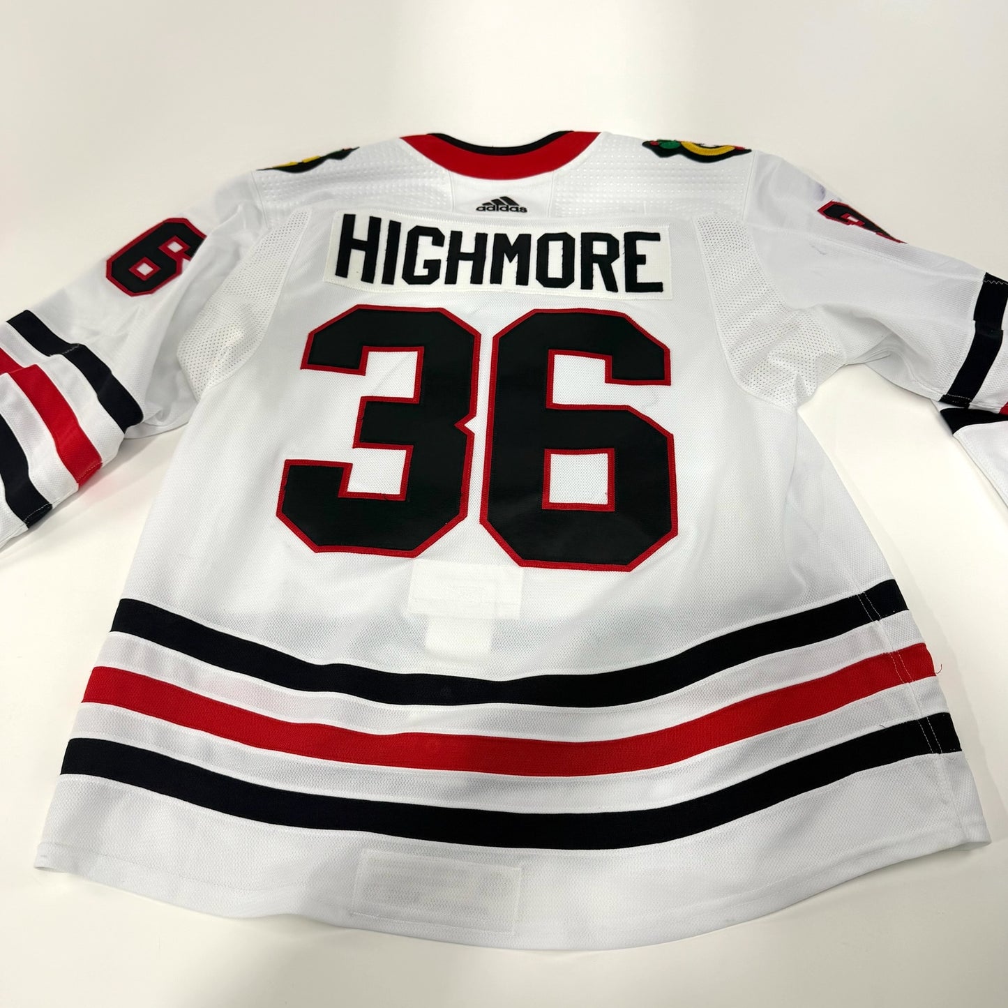 Matthew Highmore #36 Away Chicago Blackhawks Team Issued Jersey 2020-2021, Set 1 | Size 56 | 1121-7362