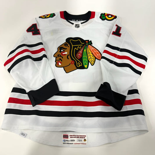 Isaak Phillips #41 Away Chicago Blackhawks Game Worn Jersey 2022-2023 | Size 56 | 889-25520