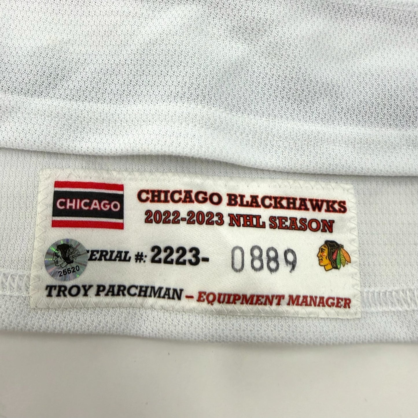 Isaak Phillips #41 Away Chicago Blackhawks Game Worn Jersey 2022-2023 | Size 56 | 889-25520