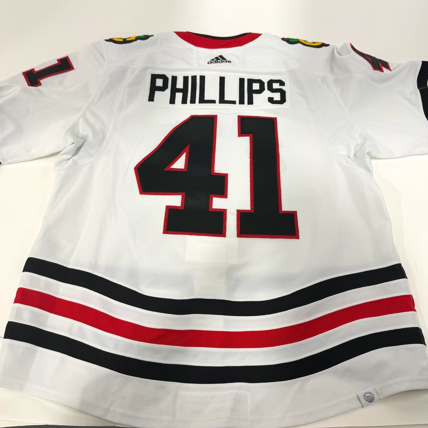 Isaak Phillips #41 Away Chicago Blackhawks Game Worn Jersey 2022-2023 | Size 56 | 889-25520