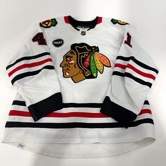 Isaak Phillips #41 Away Chicago Blackhawks Game Worn Jersey 22/23 Set #2 | Size 58 | 25587