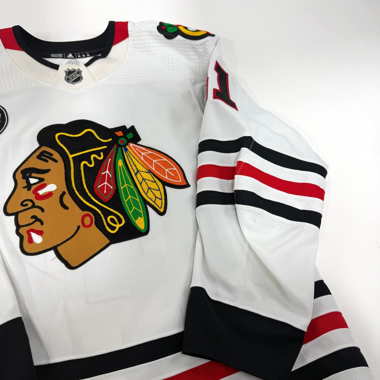 Isaak Phillips #41 Away Chicago Blackhawks Game Worn Jersey 2023-2024, Set #2 | Size 58 | 25587