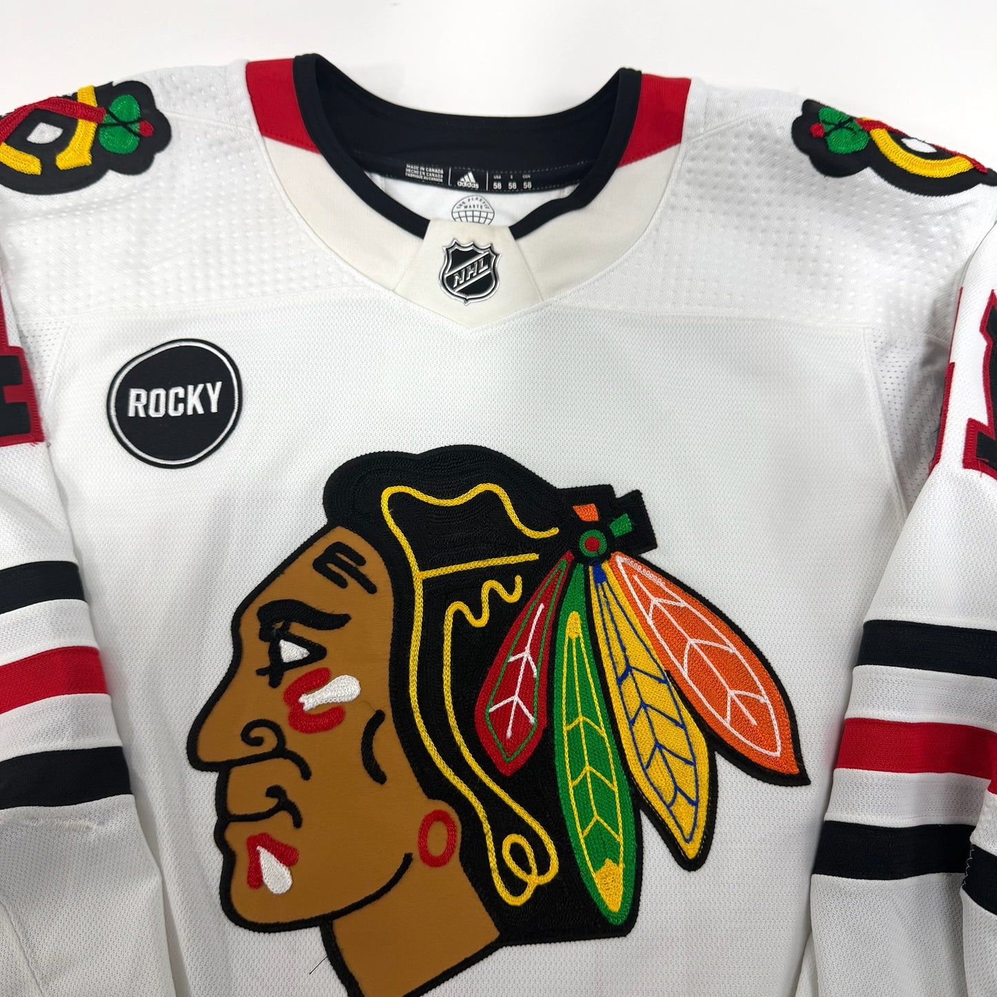 Isaak Phillips #41 Away Chicago Blackhawks Game Worn Jersey 2023-2024, Set #2 | Size 58 | 25587