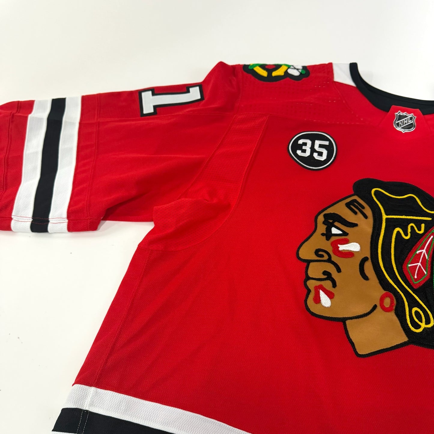 Isaak Phillips #41 Home Chicago Blackhawks Game Worn Jersey 2021-2022, Set 2 | Size 56 | 6083-21714