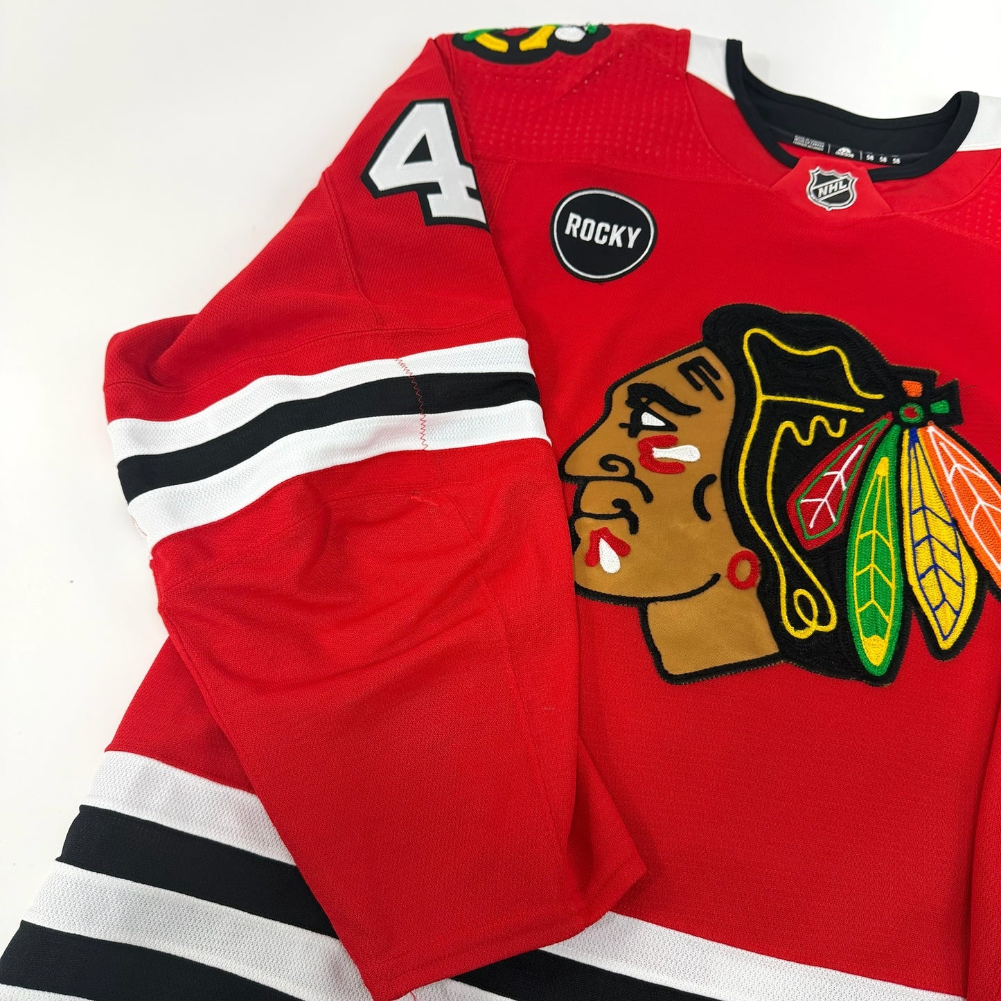 Isaak Phillips #41 Home Chicago Blackhawks Game Worn Jersey 2023-2024, Set 2 | Size 58 | 4939-25574