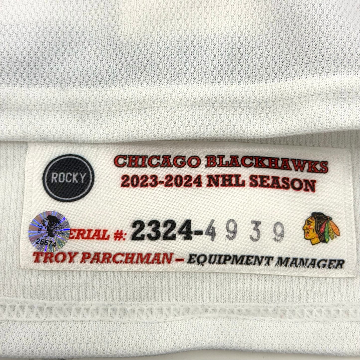 Isaak Phillips #41 Home Chicago Blackhawks Game Worn Jersey 2023-2024, Set 2 | Size 58 | 4939-25574