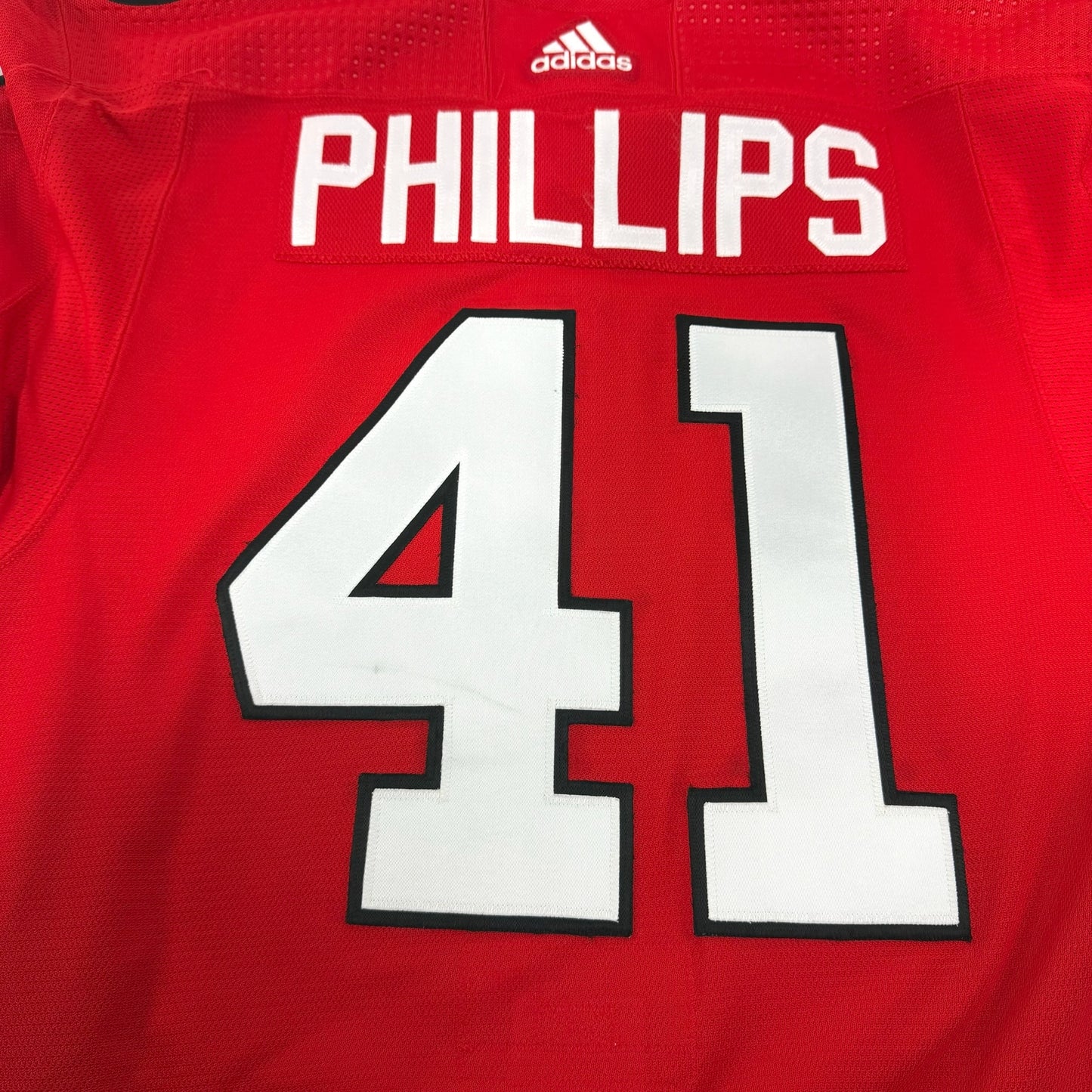 Isaak Phillips #41 Home Chicago Blackhawks Game Worn Jersey 2023-2024, Set 2 | Size 58 | 4939-25574