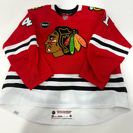 Isaak Phillips #41 Home Chicago Blackhawks Game Worn Jersey 2023-2024, Set 1 | 1Size 58 | 334-25563