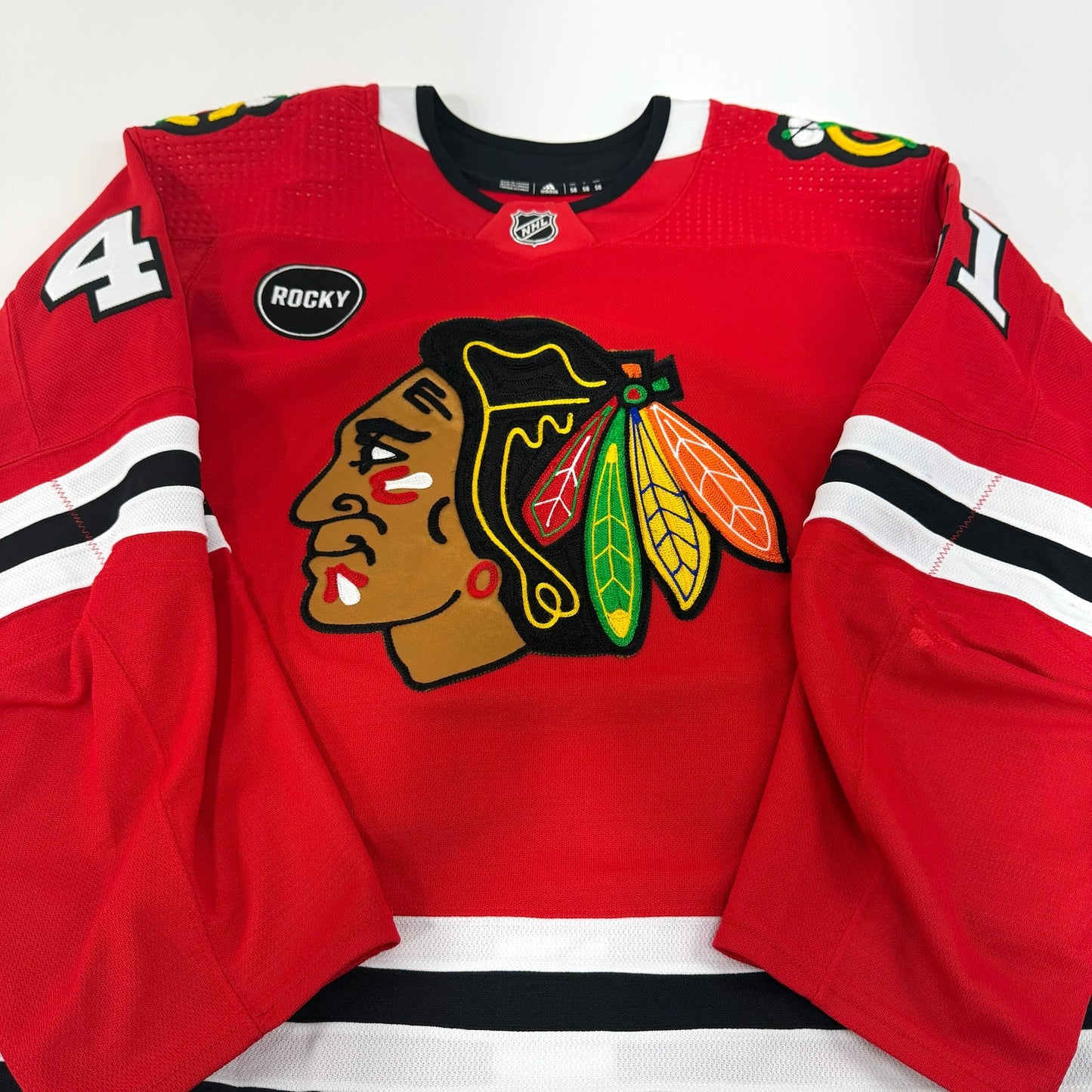 Isaak Phillips #41 Home Chicago Blackhawks Game Worn Jersey 2023-2024, Set 1 | 1Size 58 | 334-25563