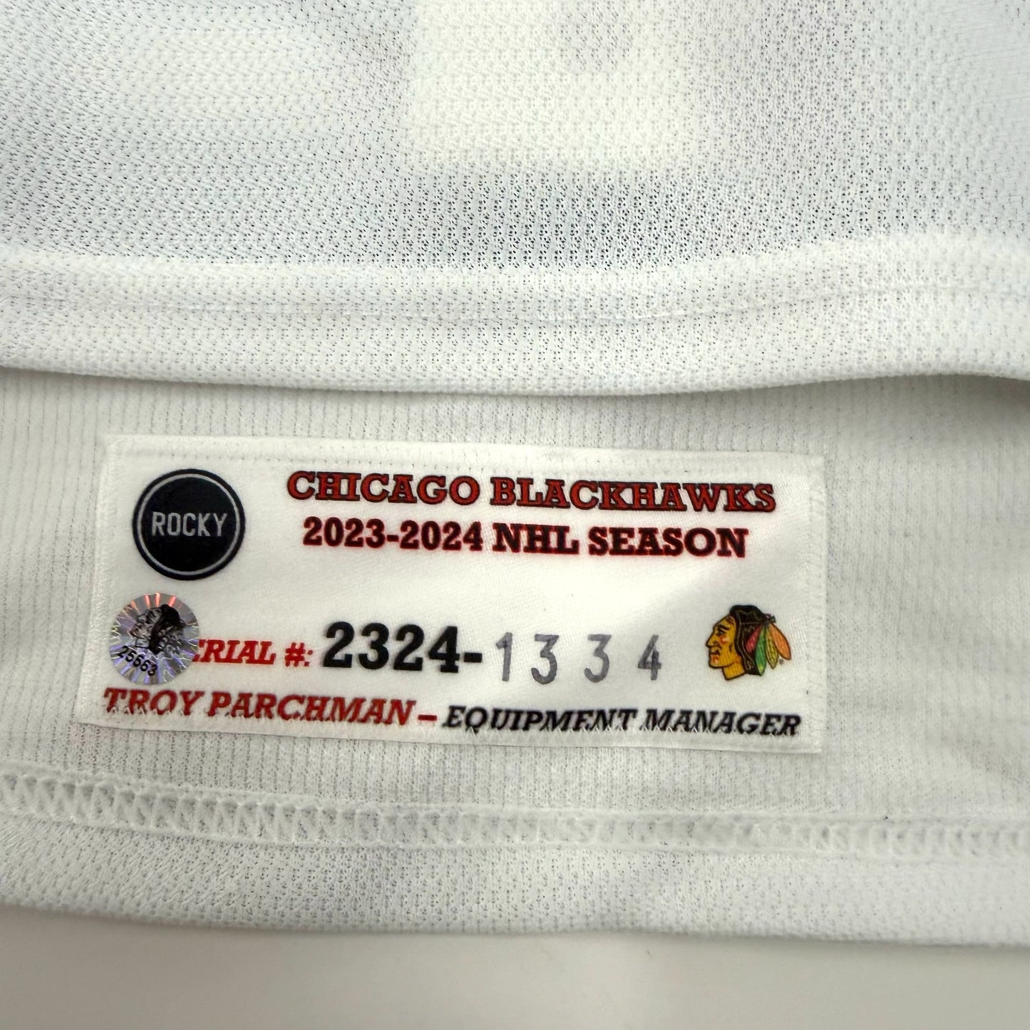 Isaak Phillips #41 Home Chicago Blackhawks Game Worn Jersey 2023-2024, Set 1 | 1Size 58 | 334-25563
