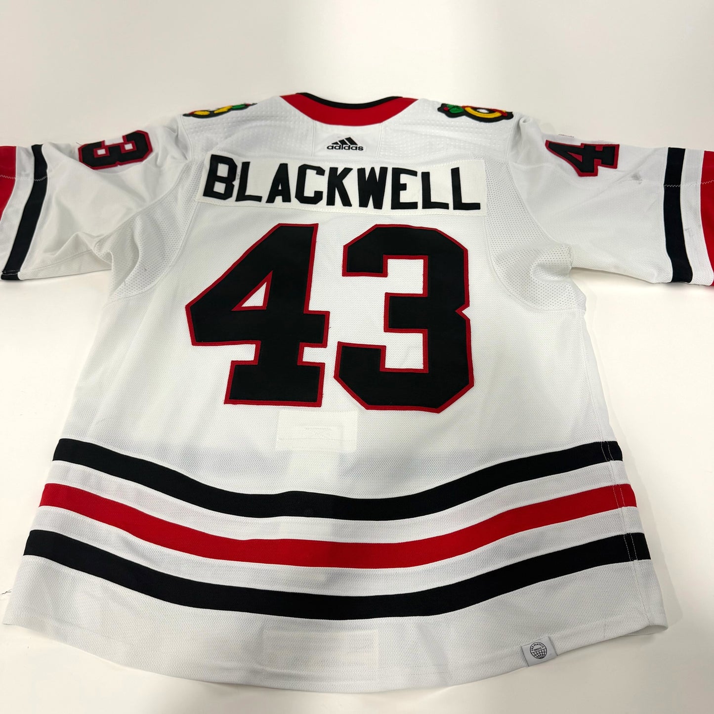Colin Blackwell #43 Away Chicago Blackhawks Game Worn Jersey 2022-2023, Set 1 | Size 54 | 859-25521