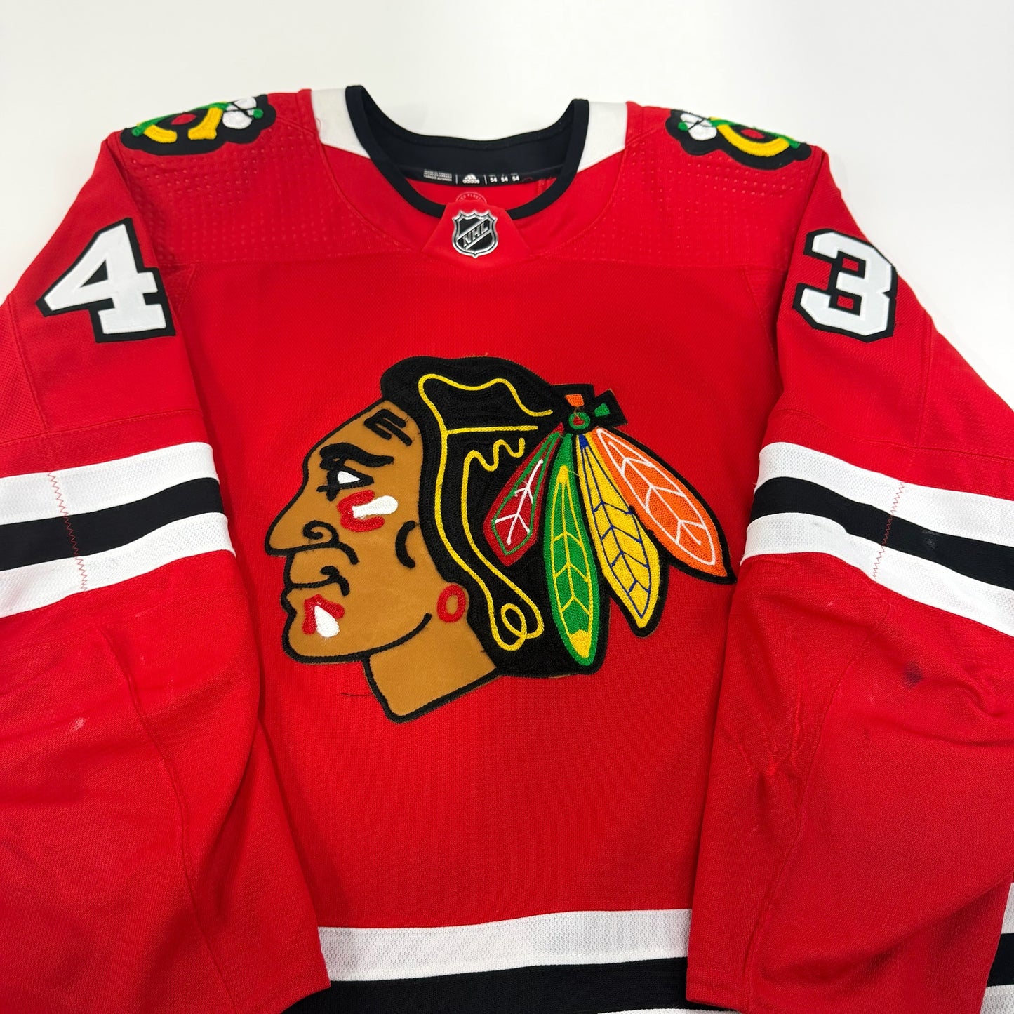 Colin Blackwell #43 Home Chicago Blackhawks Game Worn Jersey 2022-2023, Set 1 | Size 54 | 7221-25505