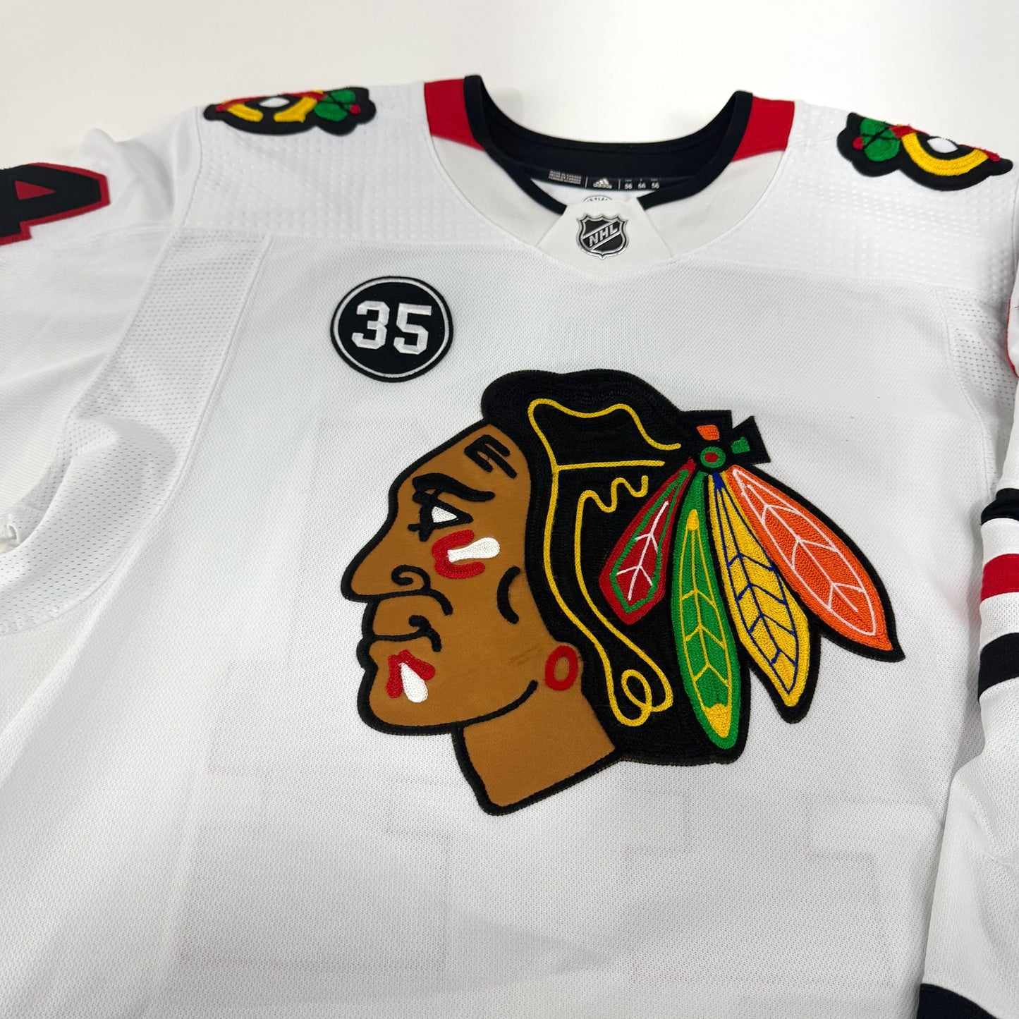 Calvin de Haan #44 Away Chicago Blackhawks Game Worn Jersey 2021-2022, Set 1 | Size 56 | 5854-25552