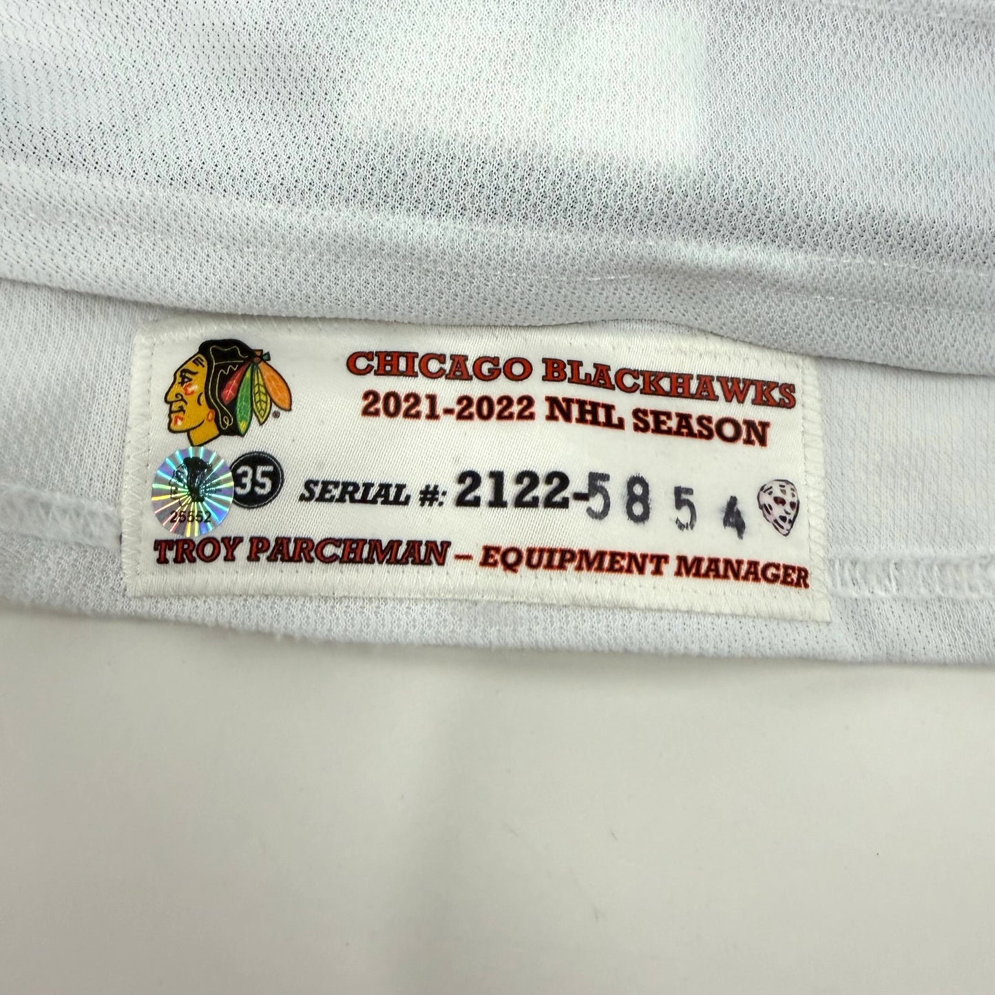 Calvin de Haan #44 Away Chicago Blackhawks Game Worn Jersey 2021-2022, Set 1 | Size 56 | 5854-25552