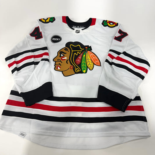 Josh Healey #47 Away Chicago Blackhawks Team Issued Jersey 2023-2024 | Size 58 | 25646