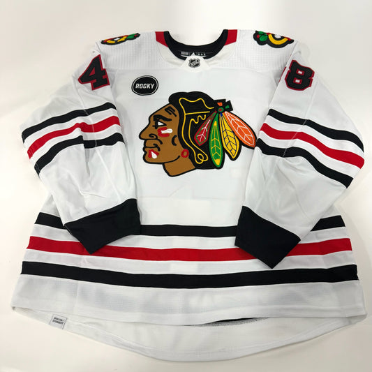 Filip Roos #48 Away Chicago Blackhawks Team Issued Jersey 2023-2024 | Size 56 | 25622