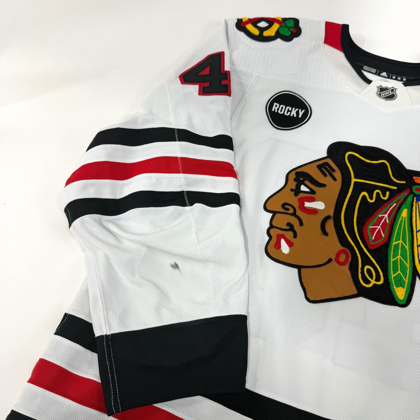 Filip Roos #48 Away Chicago Blackhawks Game Worn Jersey 2023-2024, Set# 1 | Size 56 | 25586