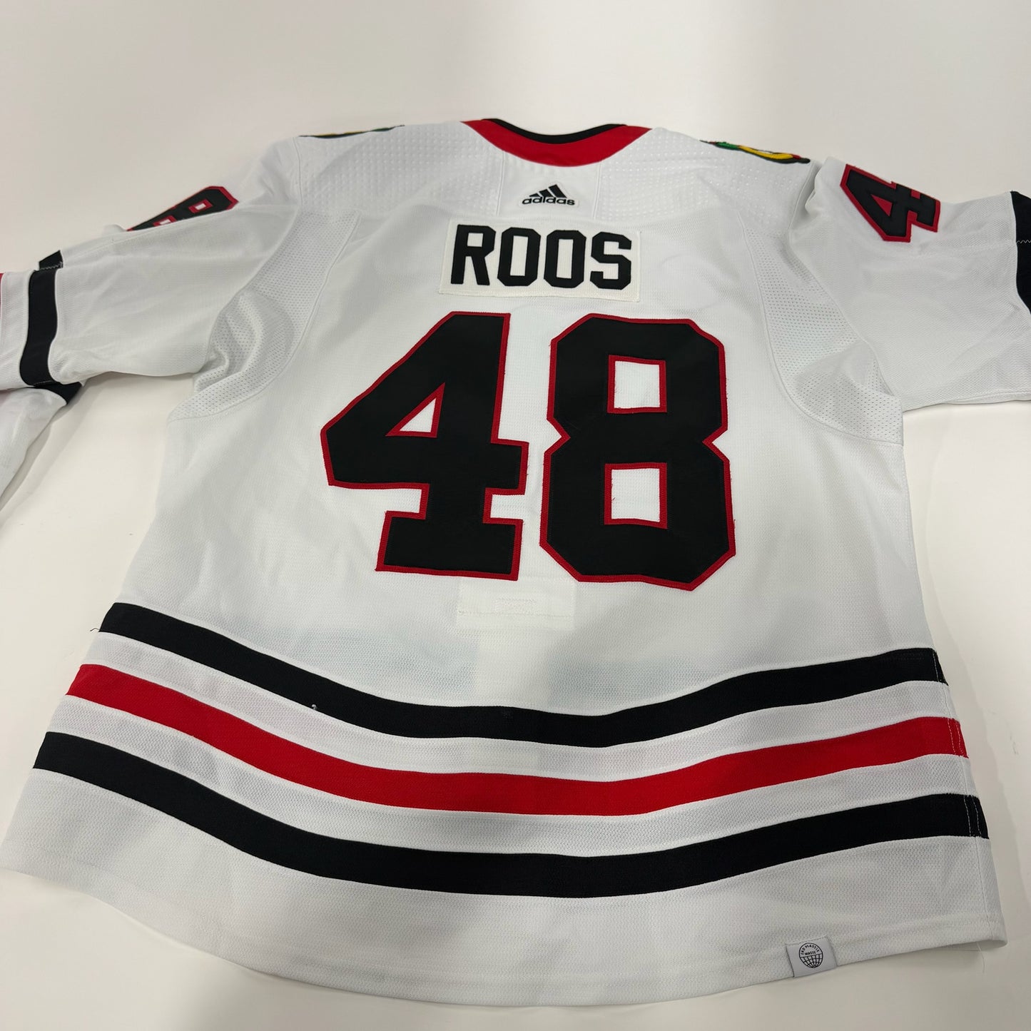 Filip Roos #48 Away Chicago Blackhawks Game Worn Jersey 2023-2024, Set# 1 | Size 56 | 25586