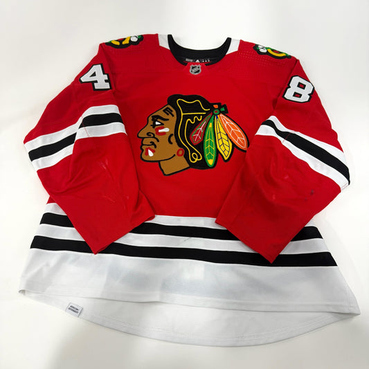 Filip Roos #48 Home Chicago Blackhawks Game Worn Jersey 2022-2023, Set 1 | Size 56 | 25486