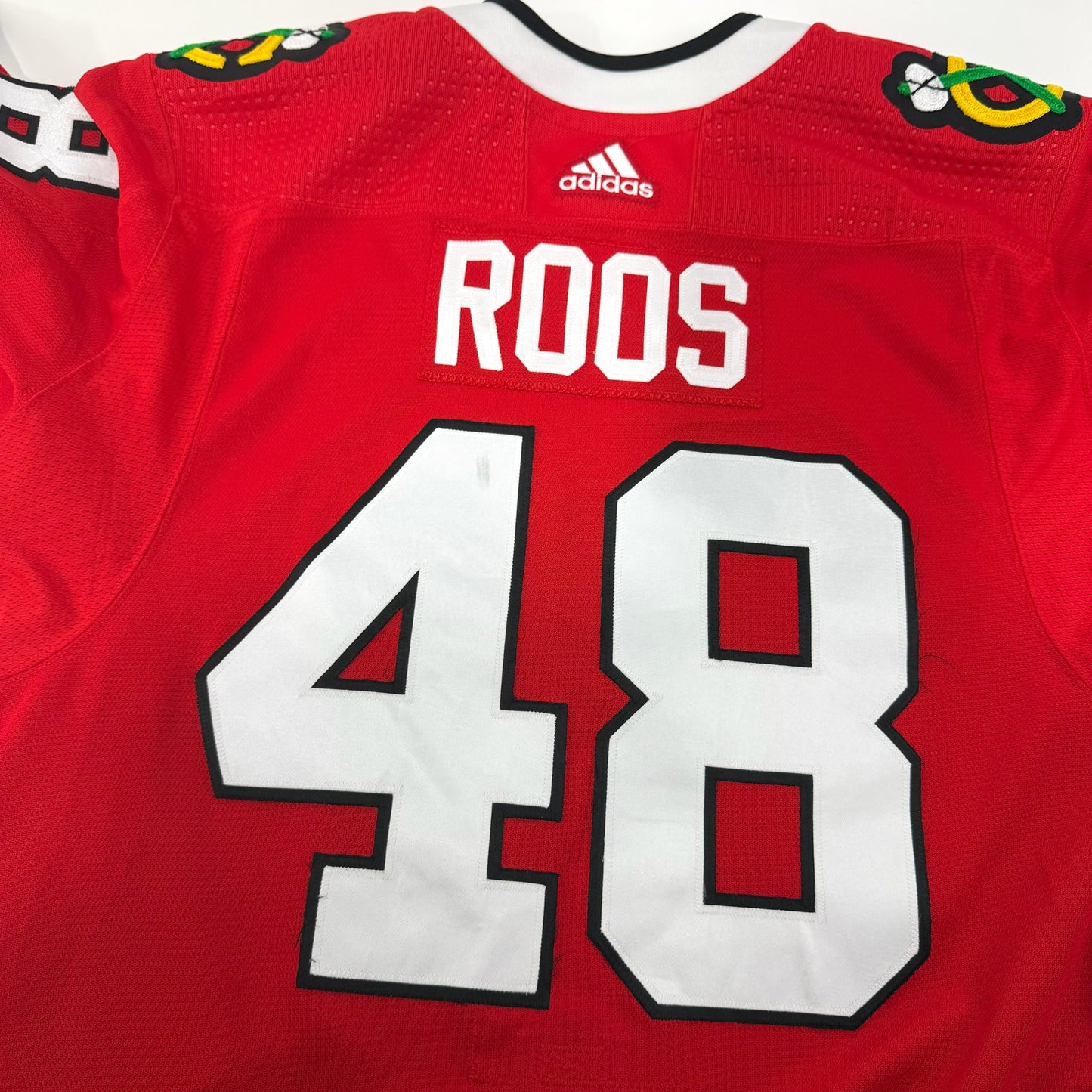 Filip Roos #48 Home Chicago Blackhawks Game Worn Jersey 2022-2023, Set 1 | Size 56 | 25486