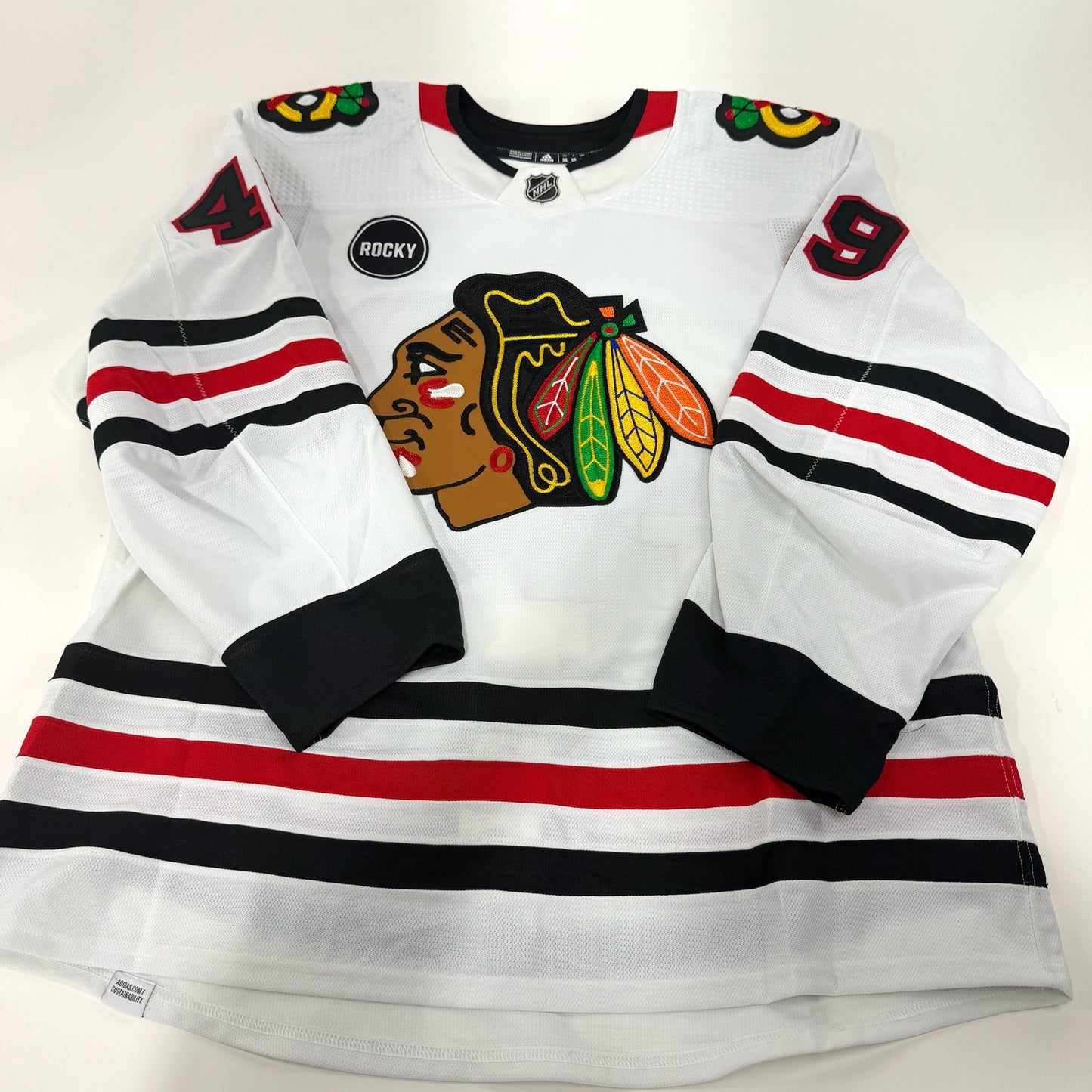 Lucas Romeo #49 Away Chicago Blackhawks Team Issued Jersey 2023-2024 | Size 56 | 25623