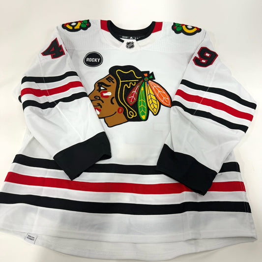 Lucas Romeo #49 Away Chicago Blackhawks Team Issued Jersey 2023-2024 | Size 56 | 25623
